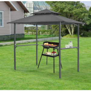 Grill pavillon i stål og tekstil H250 x B241 x D151 cm - Mørkegrå