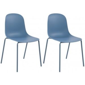 Sæt med 2 x havestole i metal og polycarbonat H85 cm - Blå