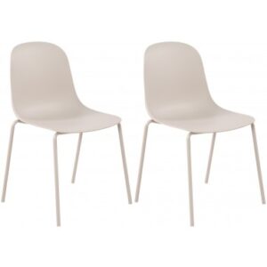 Sæt med 2 x havestole i metal og polycarbonat H85 cm - Gråbeige