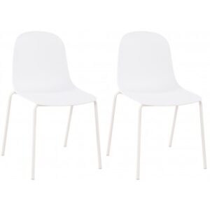 Sæt med 2 x havestole i metal og polycarbonat H85 cm - Hvid