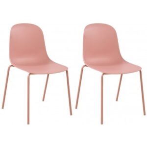 Sæt med 2 x havestole i metal og polycarbonat H85 cm - Pink
