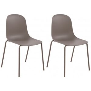 Sæt med 2 x havestole i metal og polycarbonat H85 cm - Taupe