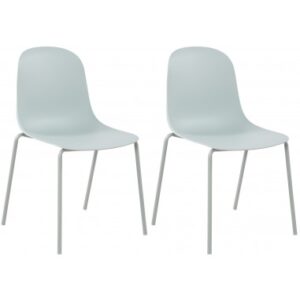 Sæt med 2 x havestole i metal og polycarbonat H85 cm - Turkis