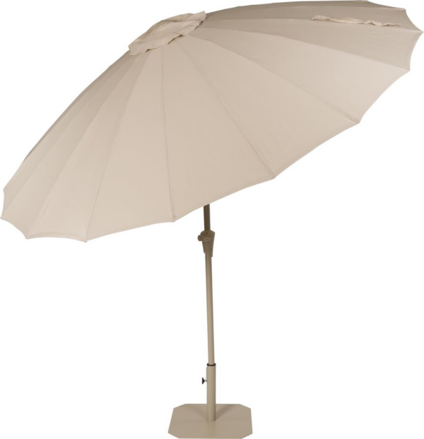 Udendørs parasol med sidearm Zuiver Brown Ø250 cm lysgrå polyester inkl. base