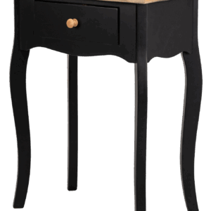 Udendørs sidebord Nordlys Furniture Montaigne i sortmalet træ med naturask-top