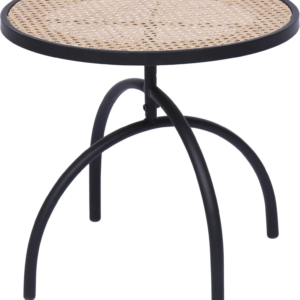 Udendørs sidebord og sofabord Nordlys Furniture Yoki rattan Ø45 x H41,5 cm sortlakeret metal