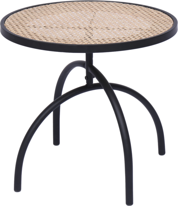 Udendørs sidebord og sofabord Nordlys Furniture Yoki rattan Ø45 x H41,5 cm sortlakeret metal