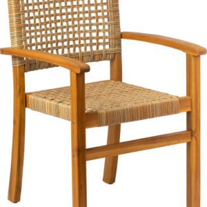 Udendørs spisebordsstol Nordlys Furniture Maceio i FSC-certificeret akacietræ med naturflet