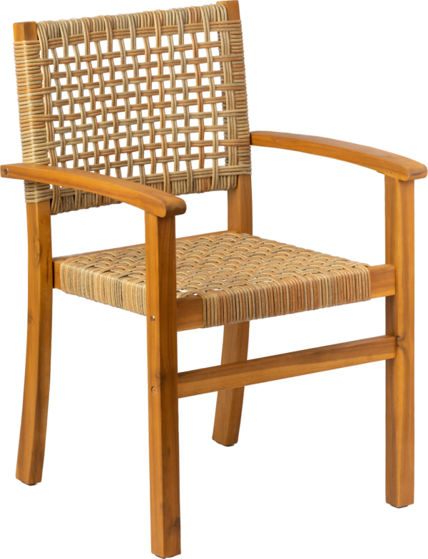 Udendørs spisebordsstol Nordlys Furniture Maceio i FSC-certificeret akacietræ med naturflet