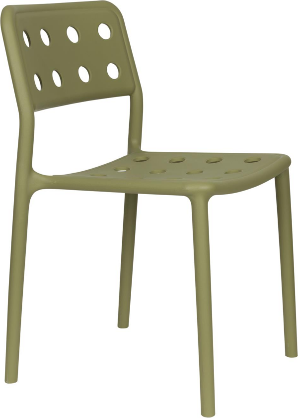 Udendørs spisebordsstol Studio White Serra i taupe polypropylen - stabelbar havestol til terrasse og have