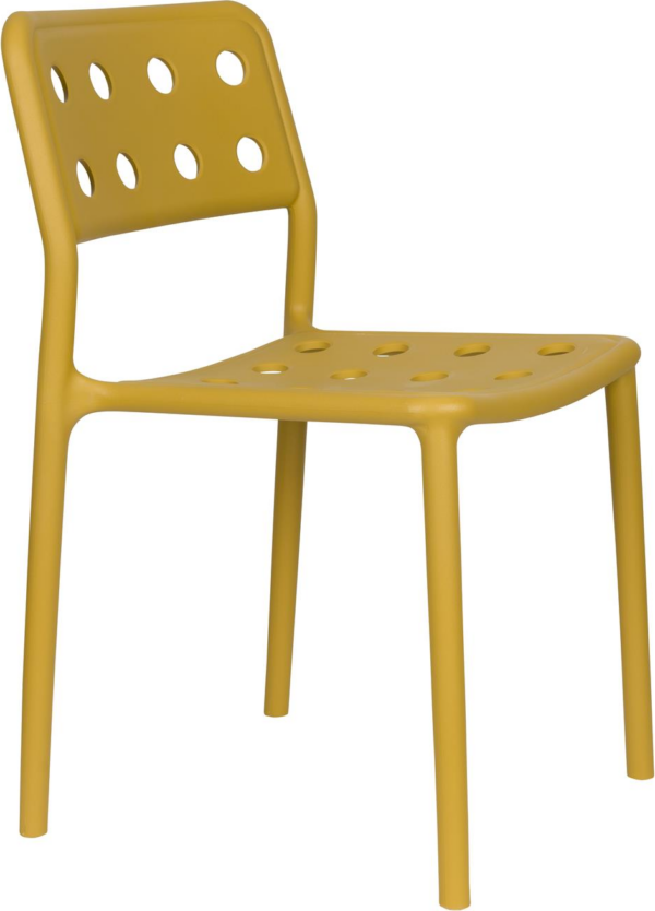 Udendørs spisebordsstol Studio White Serra mørk sand polypropylen, stabelbar, UV-resistent, vejrbestandig
