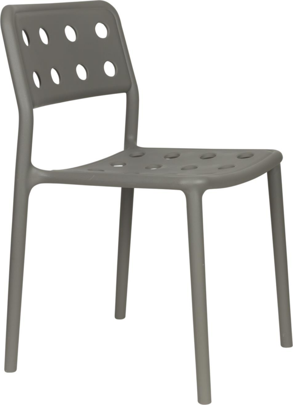 Udendørs spisebordsstol Studio White Serra mørkegrå polypropylen havestol stabelbar vedligeholdelsesfri vejrbestandig H80xB45,5xL53 cm