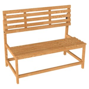 2-Personers havebænk i træ, vejrbestandig bænk, uv-bestandige havemøbler med konvertible ryglæn 110x61x89cm, teak
