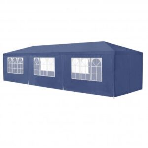 Havepavillon med sider i stål og polyethylene 900 x 300 cm - Blå