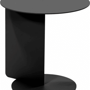 Udendørs sidebord Spinder Design Salsa sort pulverlakeret stål Ø40 cm med ekstra hylde