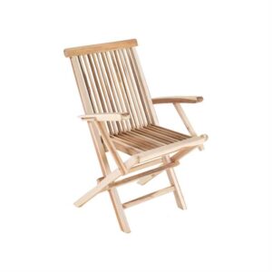 Foldestol med armlæn i massiv teak