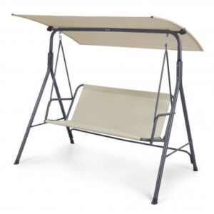 Hollywood havegynge i stål og polyester B173 cm - Grå/Beige