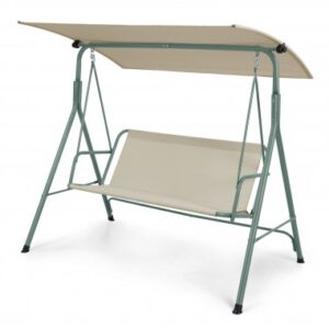 Hollywood havegynge i stål og polyester B173 cm - Lysegrøn/Beige