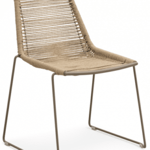 MAUI Sæt med 2 x Havestole i aluminium og rattan - Stengrå/Natur