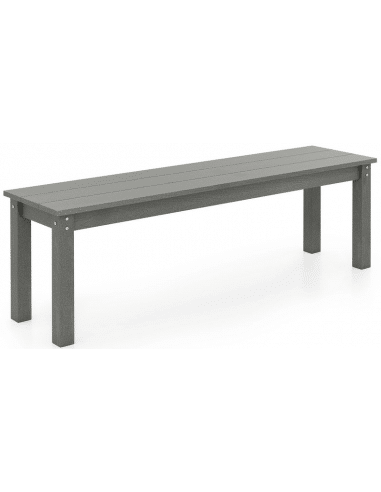 Havebænk i metal og HDPE 140 x 35 cm - Grå