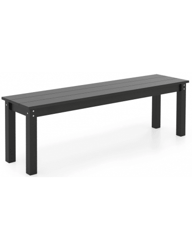 Havebænk i metal og HDPE 140 x 35 cm - Sort