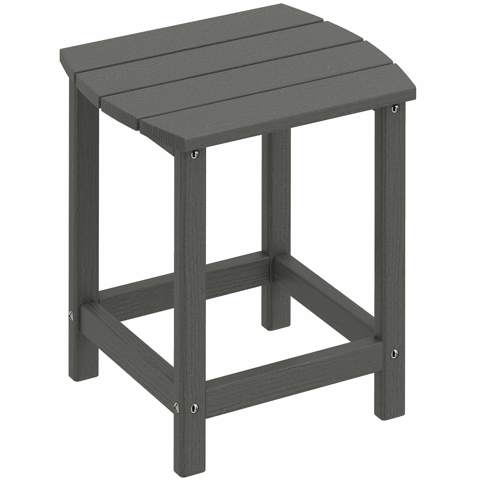 Havebord, vejrbestandigt balkonbord lavet af HDPE, udendørs spisebord/campingbord til have, terrasse, balkon, 48x37x46 cm, grå