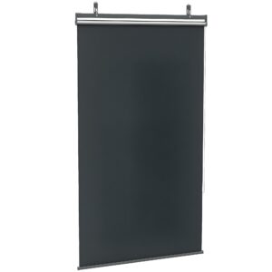 Lodret markise, højdejusterbar, kædetræk, inkl. kroge, 124 cm x 222 cm, mørkegrå