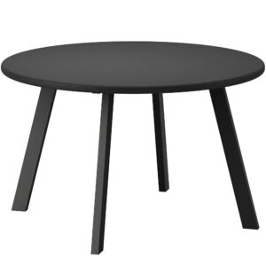 Sidebord, balkonbord af metal, rundt sofabord, vejrbestandigt havebord, Ø70 x 42H cm, mørkegrå