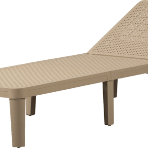 Udendørs liggestol/strandstol WOOOD Jinte, beige polypropylen, 4-trins justerbart ryglæn, let og fugtafvisende