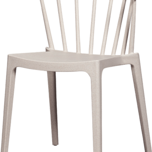 Udendørs spisebordsstol WOOOD Bliss - havestol, off white melange, 70% polypropylen/30% plantefibre, let og stabelbar
