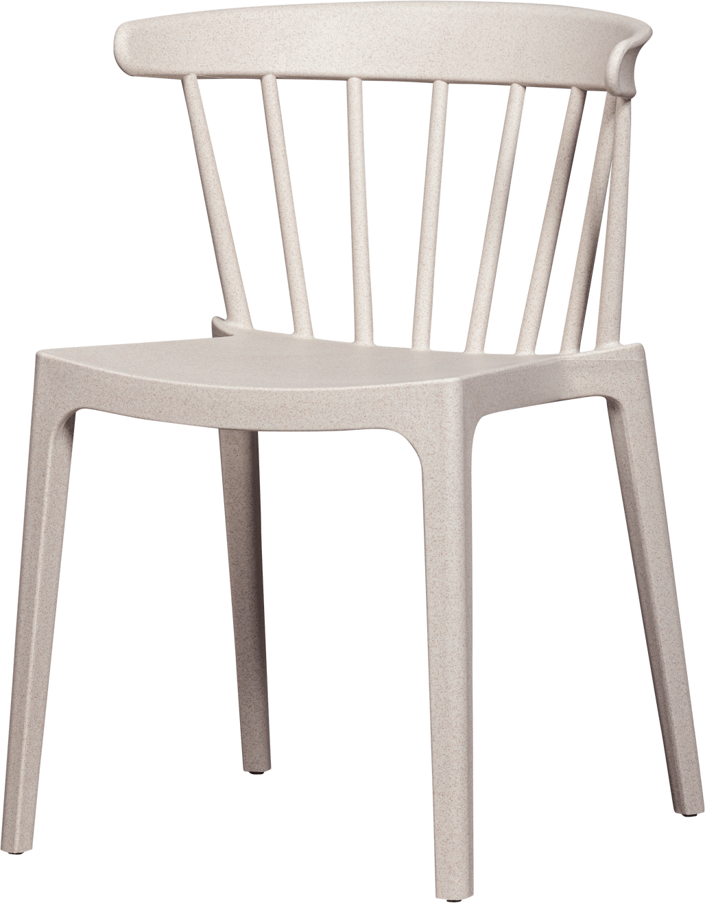 Udendørs spisebordsstol WOOOD Bliss - havestol, off white melange, 70% polypropylen/30% plantefibre, let og stabelbar