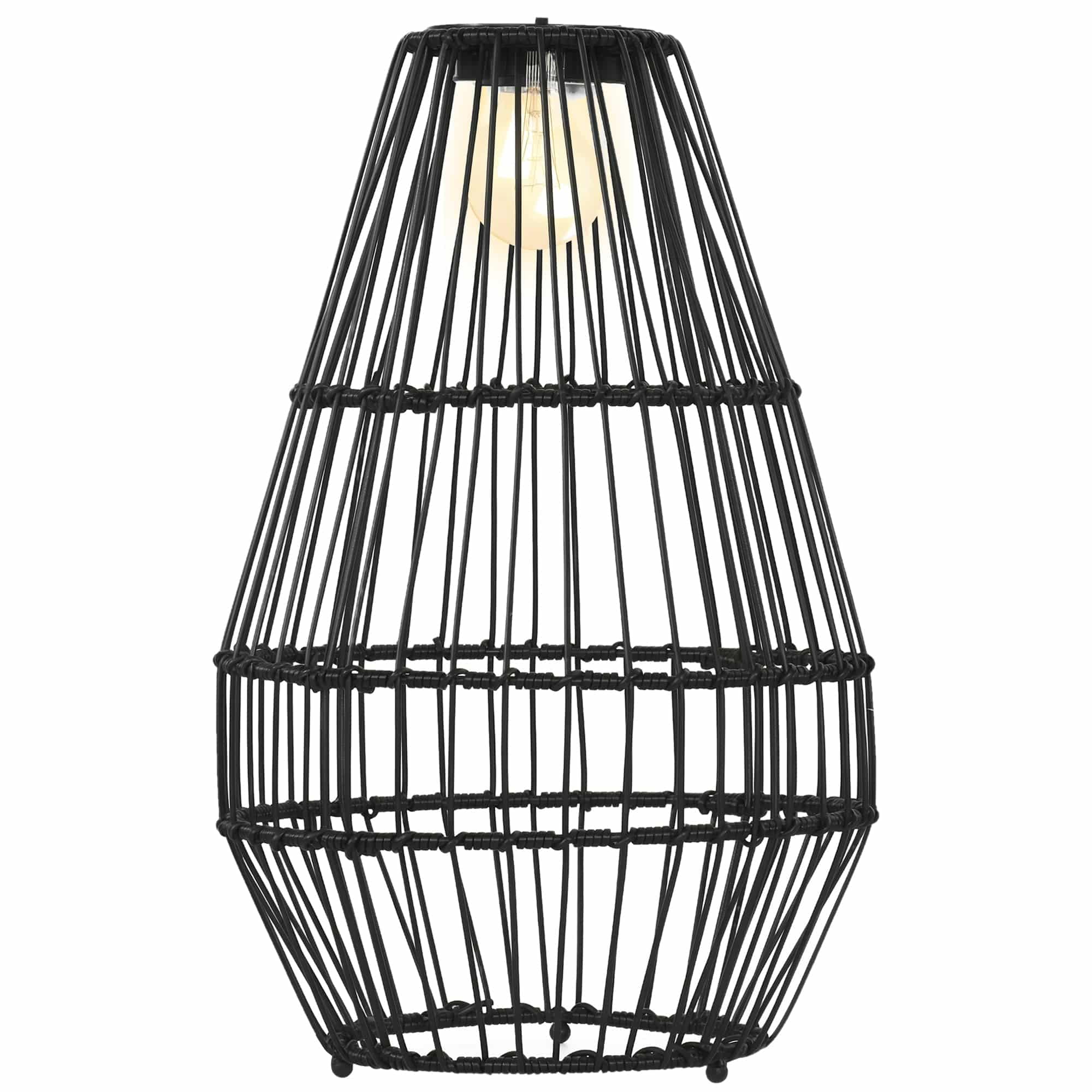 Udendørslampe, havelampe, soldrevet, 8 timers lysningstid, automatisk tænding, rottinglook, 34 x 34 x 56 cm