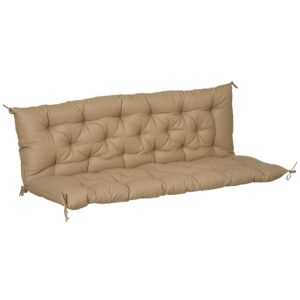 3-personers bænkehynde 150x98x8 cm, bænkehynde med bånd, bænkehynde til havemøbler, Hollywood gynge, khaki