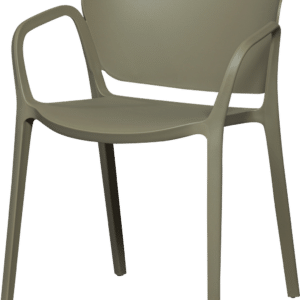 Havestol WOOOD Collection, grøn polypropylen, stabelbar, til inde og ude, H75xB57xD56 cm